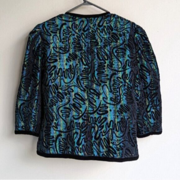 Vintage metallic rainbow puff sleeve jacket - Picture 3 of 4